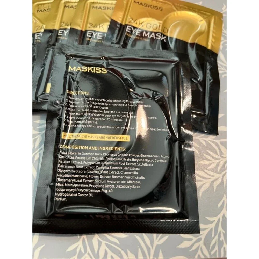 5 individually wrapped Maskiss 24K GOLD eye mask